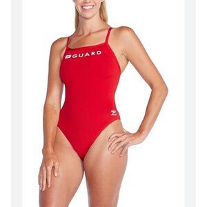 NWT Speedo swimsuit Guard One Piece Red Womens Endurance size 12/38